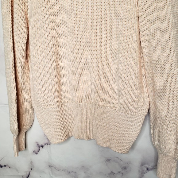 MOD Lusive off white chunky knit balloon sleeves pullover sweater XL - Picture 2 of 7